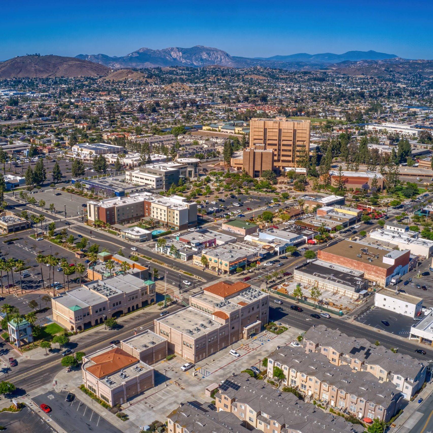 Aerial View Of The San Diego Suburb Of El Cajon, California